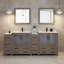 Ensemble de meuble-lavabo autoportant à double cuve 84 po avec plateau en céramique et miroirs assortis Brescia-106870356