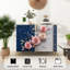 Sideboard Buffet Cabinet with Storage Elegant Floral Design Pink White Roses Ornate Blue White with 2 Doors for Living Room and Kitchen