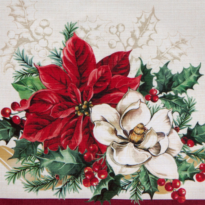 Aamira Poinsettia Garland Floral Square Napkin