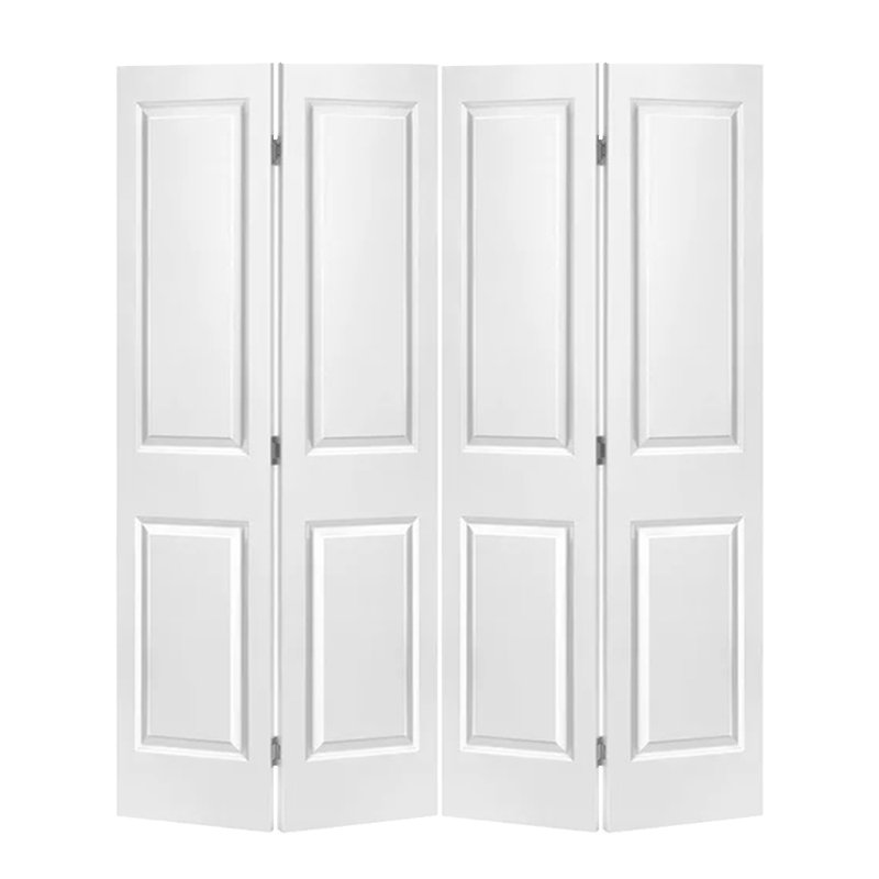 White Painted MDF Composite Double Bi-Fold Door with Hardware Kit