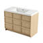 Meuble-lavabo simple autoportant 48 po avec lavabo en résine et 3 portes d'armoire à fermeture en douceur-31853028