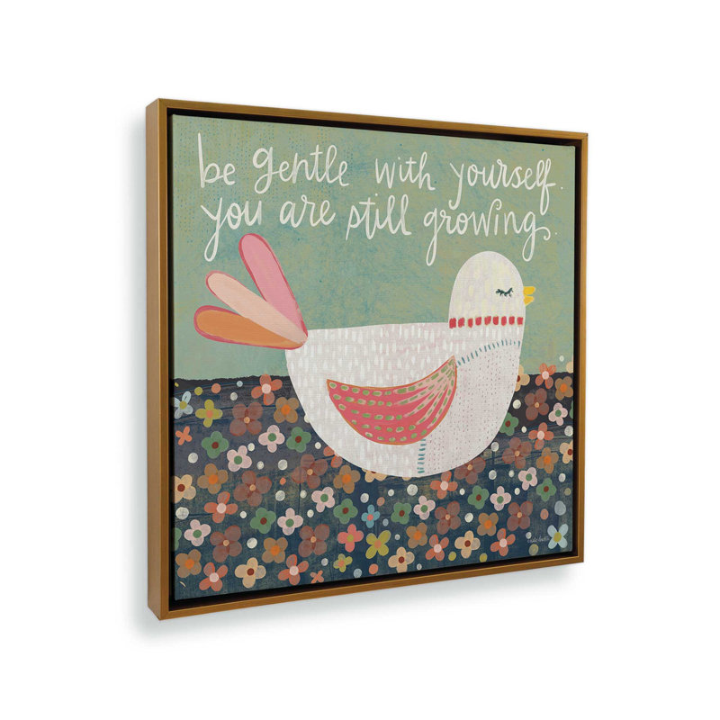 Be Gentle by Katie Doucette Art Print, L 30 po x H 30 po, Doré, Toile avec cadre
