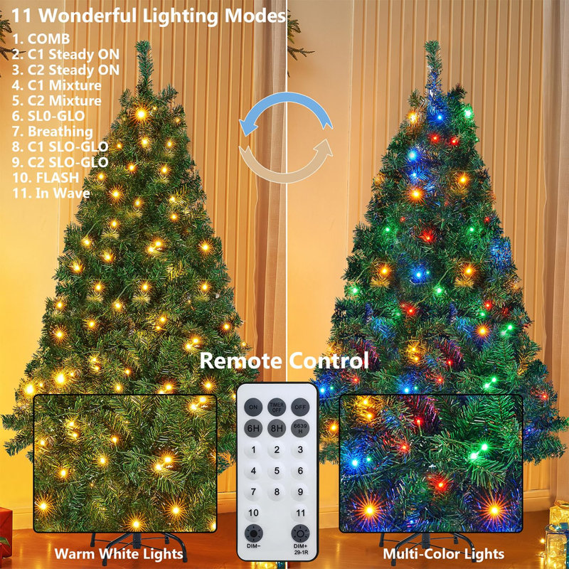 5 FT Artificial Christmas Tree (NOT Pre-Strung) with Remote Control