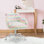 Chaise de bureau avec structure, revêtement en fausse fourrure, accoudoirs inclus, pivotant, hauteur réglable, roulettes