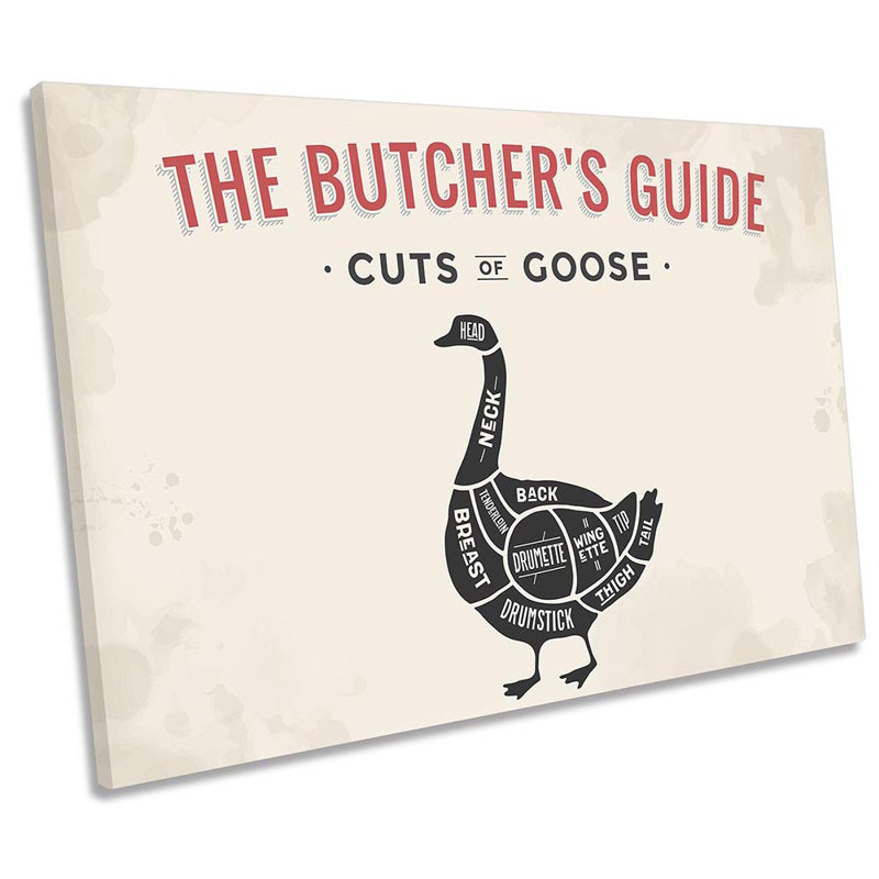 Butcher Cuts Goose Kitchen Framed - Wrapped Canvas Print, 30.5cm H x 45.7cm W x 2cm D