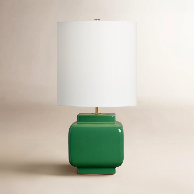 Cresthaven Rosetta Ceramic Table Lamp, Green