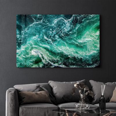 Élégante peinture murale en verre trempé de 13,8 po x 21,7 po | 100% verre trempé, épaisseur: 0,16 pouce | Imprimé UV pour des couleurs éclatantes | Parfait pour la décoration intérieure, le salon et les espaces de bureau