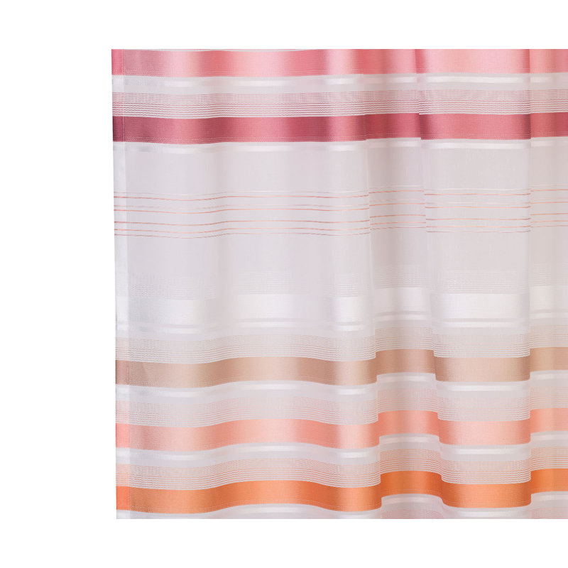 Prange Semi Sheer Curtain Single Panel, Orange/White