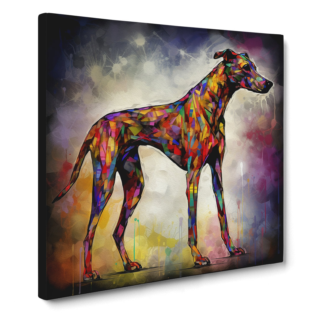 Greyhound Dog Abstract No.2 - Wrapped Canvas