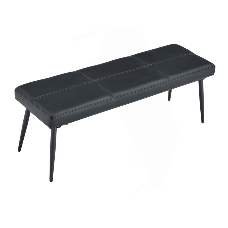 Ensemble de 1 banc de salle à manger, banc rembourré, Noir, Noir, Noir