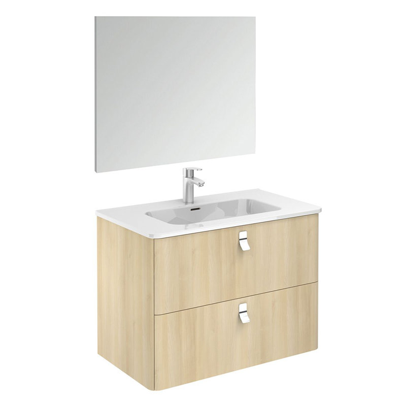 Ensemble de meuble-lavabo mural simple 32 "concert, Chêne nordique