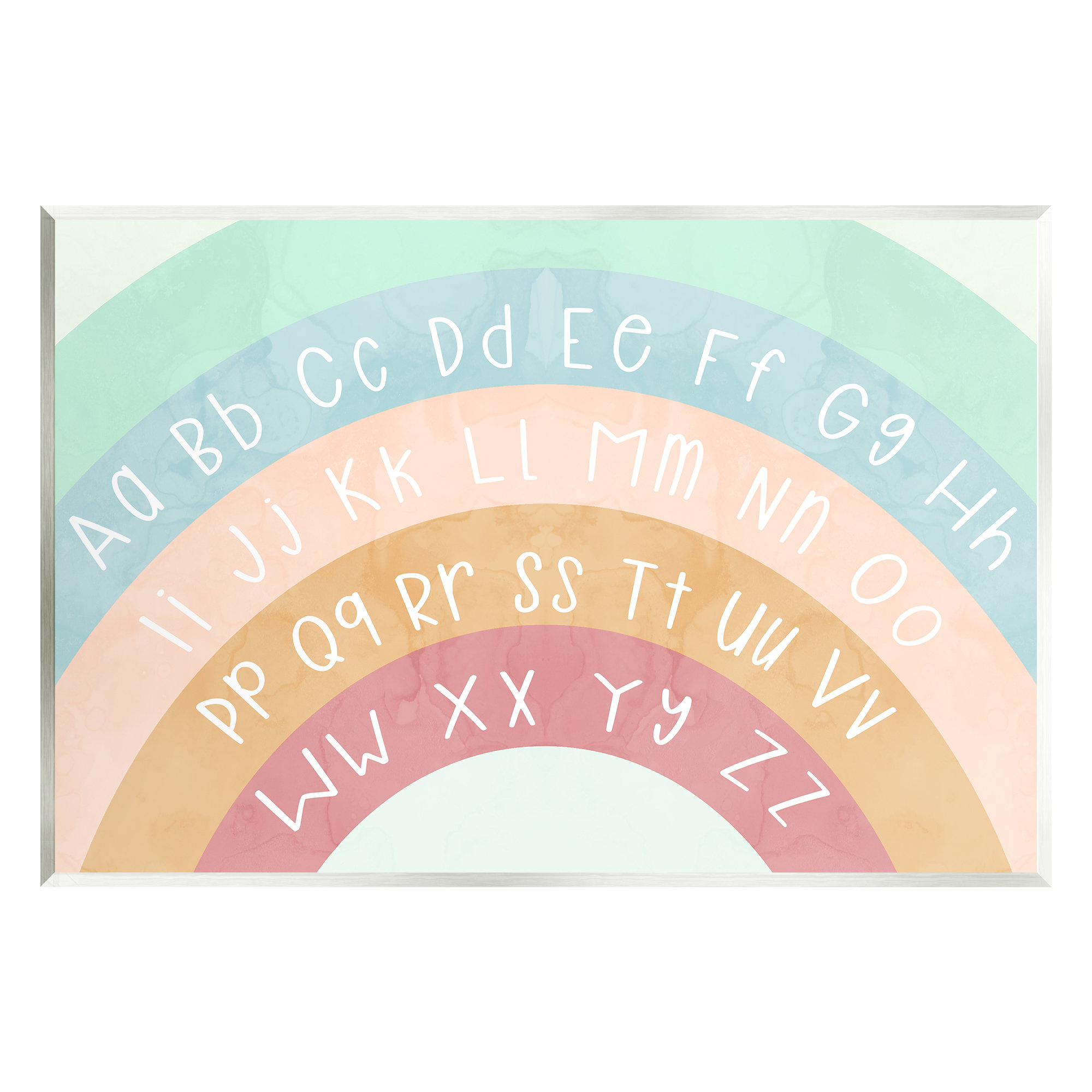 Stupell Industries Alphabet Letters on Rainbow Wall Plaque Art by Lil ...