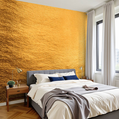 Peel and Stick Wallpaper 96" W x 69" H Modern Self Adhesive Wall Mural for Bedroom Copper foil shiny texture for wall paper decoration