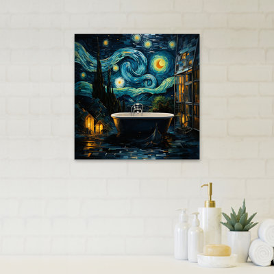 «Blue Starlight Bathroom III - Raven Animal», art mural