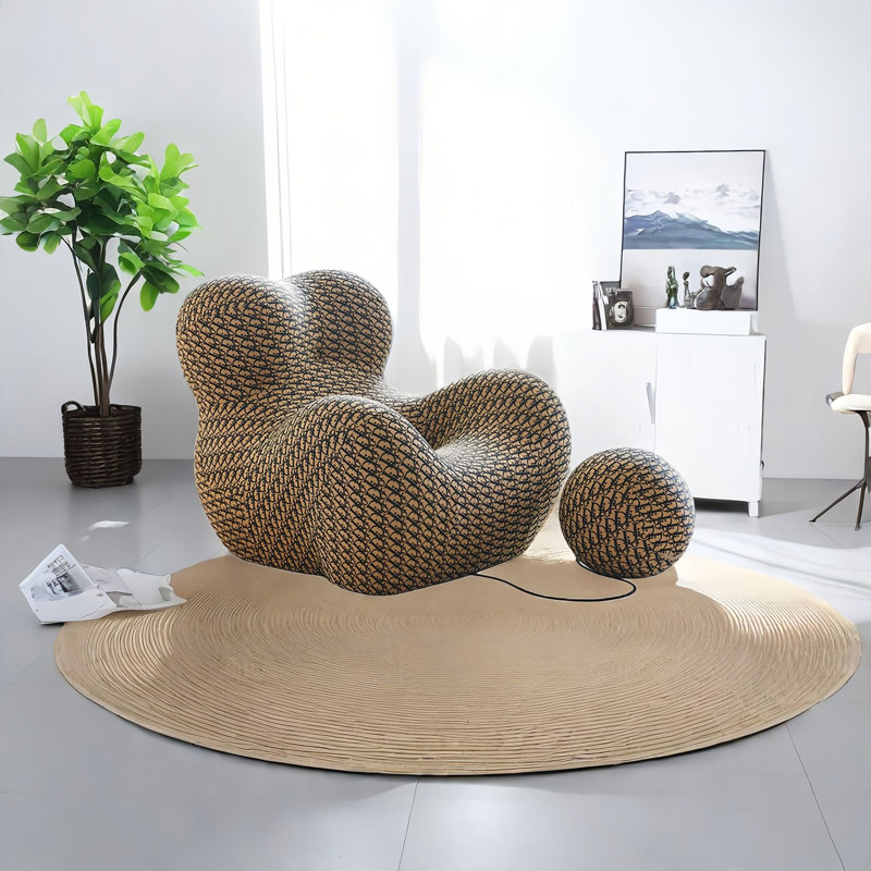 Chaise berçante moderne avec repose-pieds