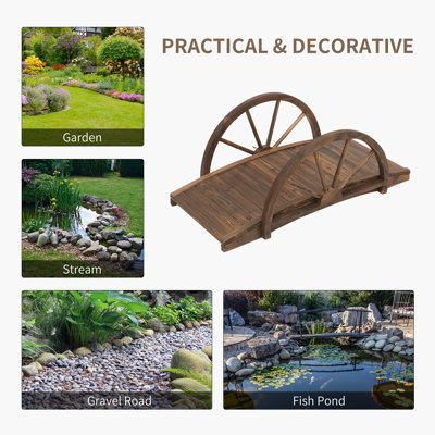 Passerelle de jardin en bois Outsunny