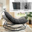 Ensemble de 2 chaises berçantes d'extérieur en métal avec coussin