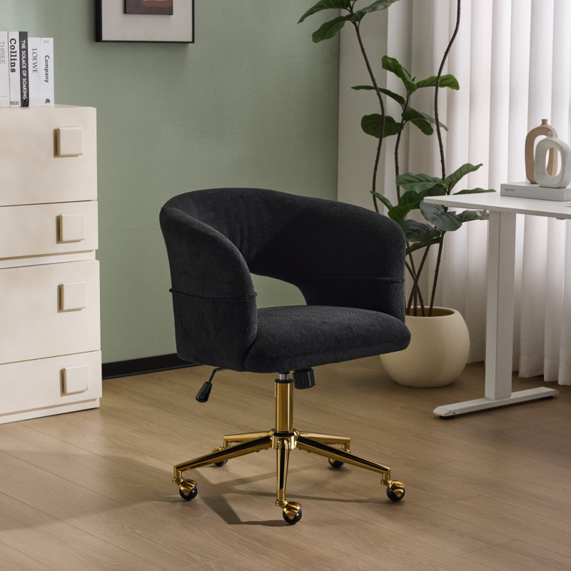 Chaise de bureau pivotante 25,1 pouces, Noir