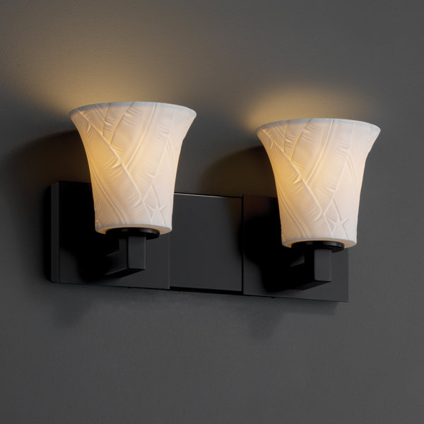 Katya 2 - Light Bath Bar, Banana Leaf, Antique Brass