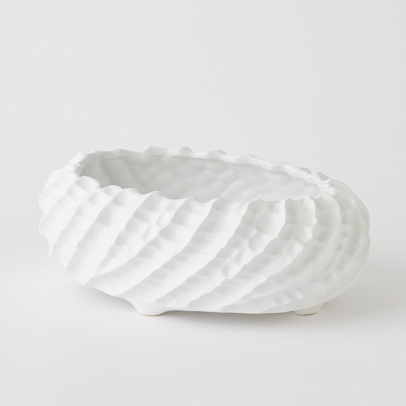 Cadoret Bowl-Sm, 4.5" H x 12" W x 12" D, Matte White