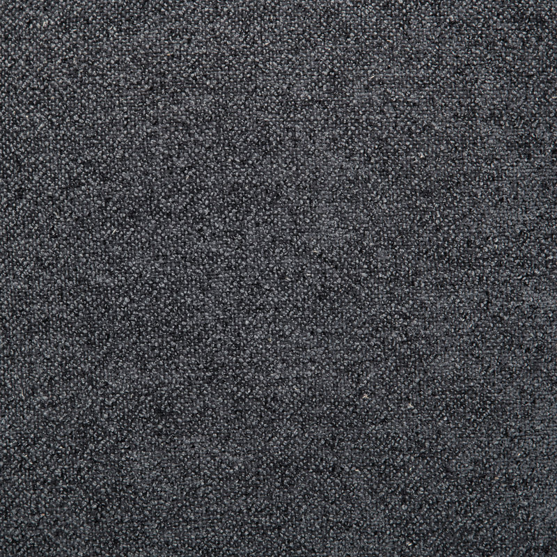 Contemporain rectangulaire avec revêtement gris anthracite, mousse stratifiée pour une utilisation polyvalente, coussin en cascade, grille verticale, pieds noirs en gris, stabilité de fabrication, capitonnage,