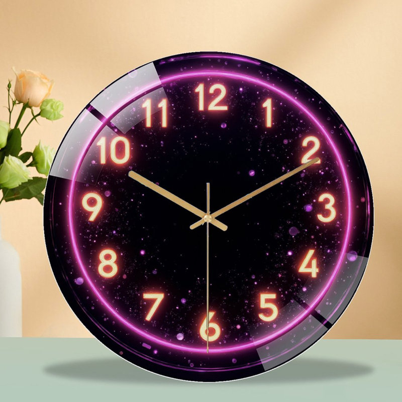 Horloge murale de style néon