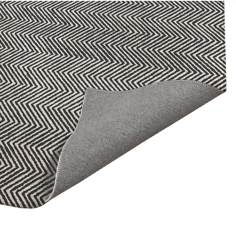 Chevron Groove Lightweight Non-Slip Kitchen Mat, Rectangle 4' x 6', Ivory/Charcoal