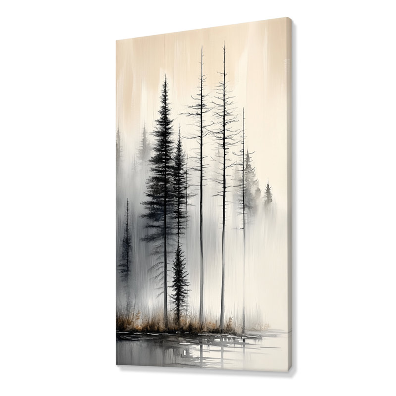 Beige gris Bodie I - impression sur toile de pin, art mural nature, H 32 po x l 24 po, Toile tendue