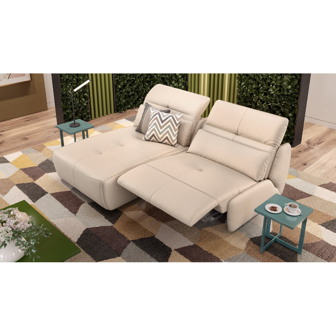 Perspections Leder Ecksofa Curstin Creme mit Funktionen