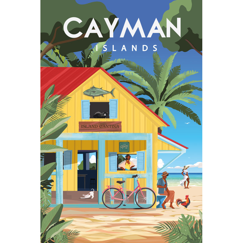 Îles Caïmans par Omar Escalante - impression, H 30 po x l 20 po, Toile tendue