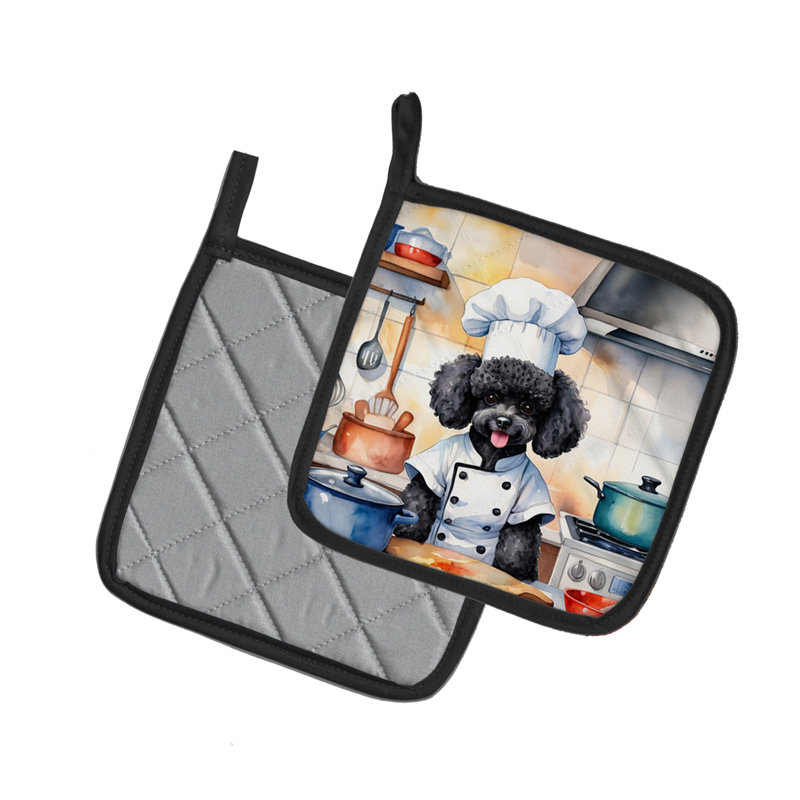 Caroline's Treasures The Dog Chef Polyester Potholder Set