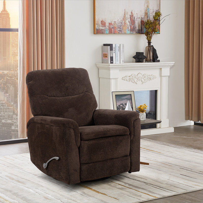 Fauteuil inclinable pivotant Gellar, bouleau, Chocolat