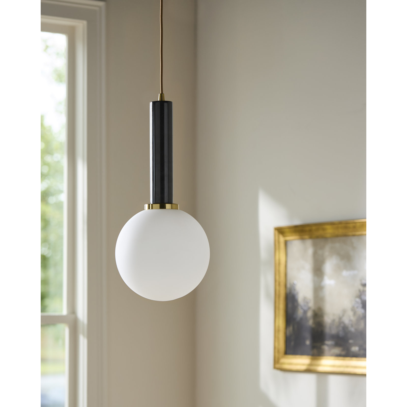 Single Light Pendant, Black