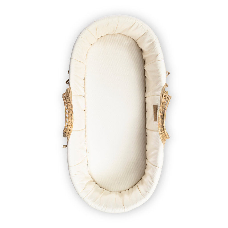 Organic Palm Moses Basket, Cream