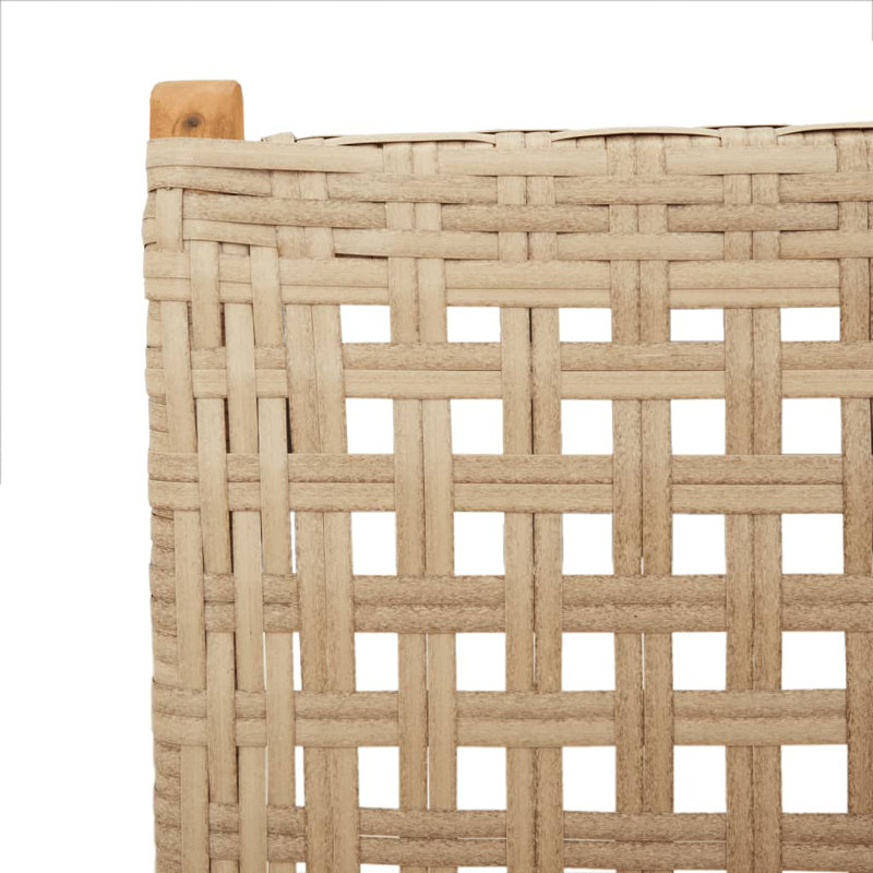 Chaises de patio vidaXL en bois massif d'acacia et de rotin poly, Beige