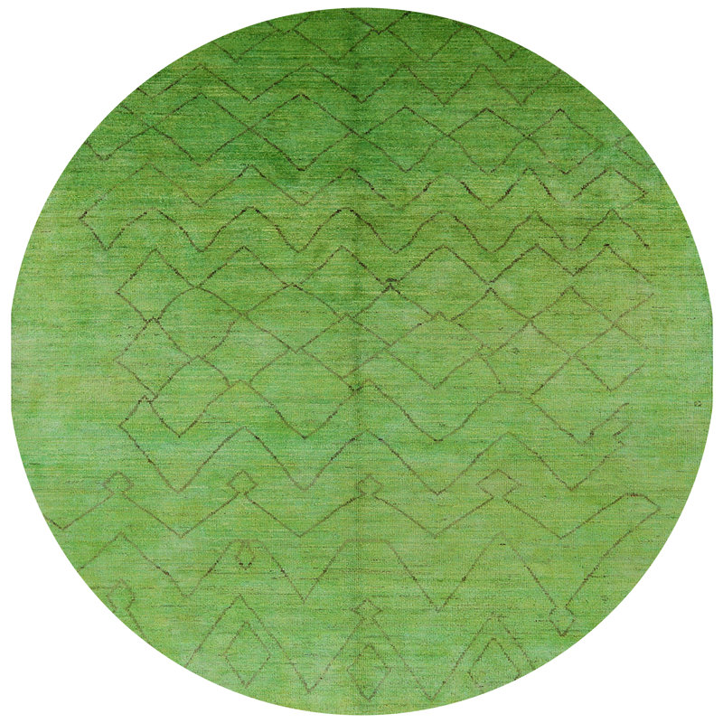 Tapis vert à motif géométrique Gothenburg, Rond 4 pi