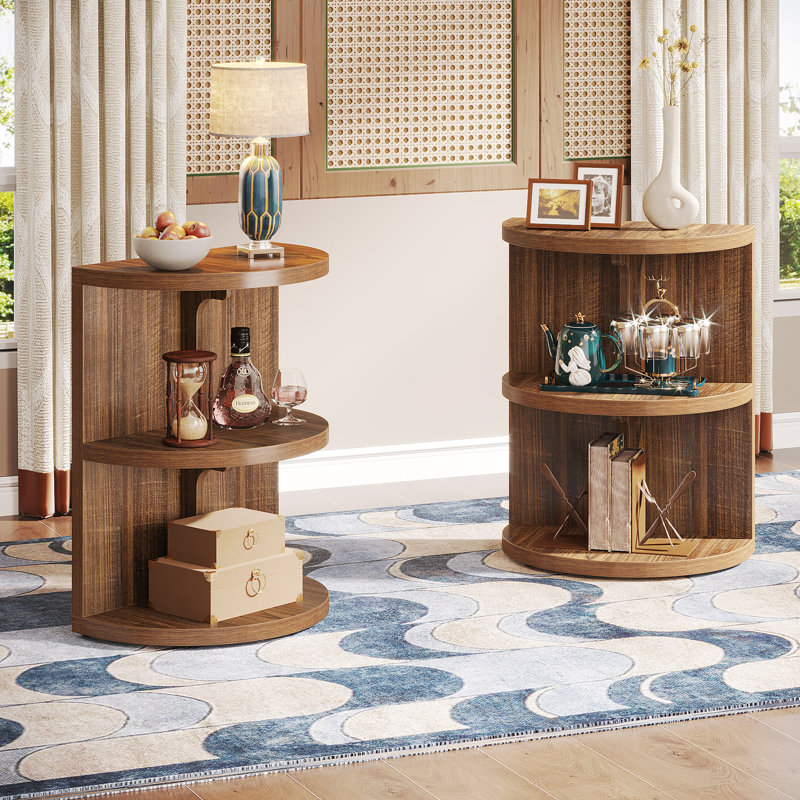 Halethorpe Floor Shelf End Table with Storage