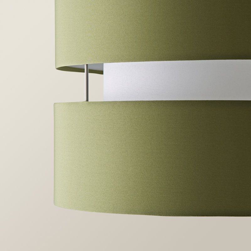 Blended Fabric Drum Pendant Shade, Green, 19cm H x 26cm W x 26cm D