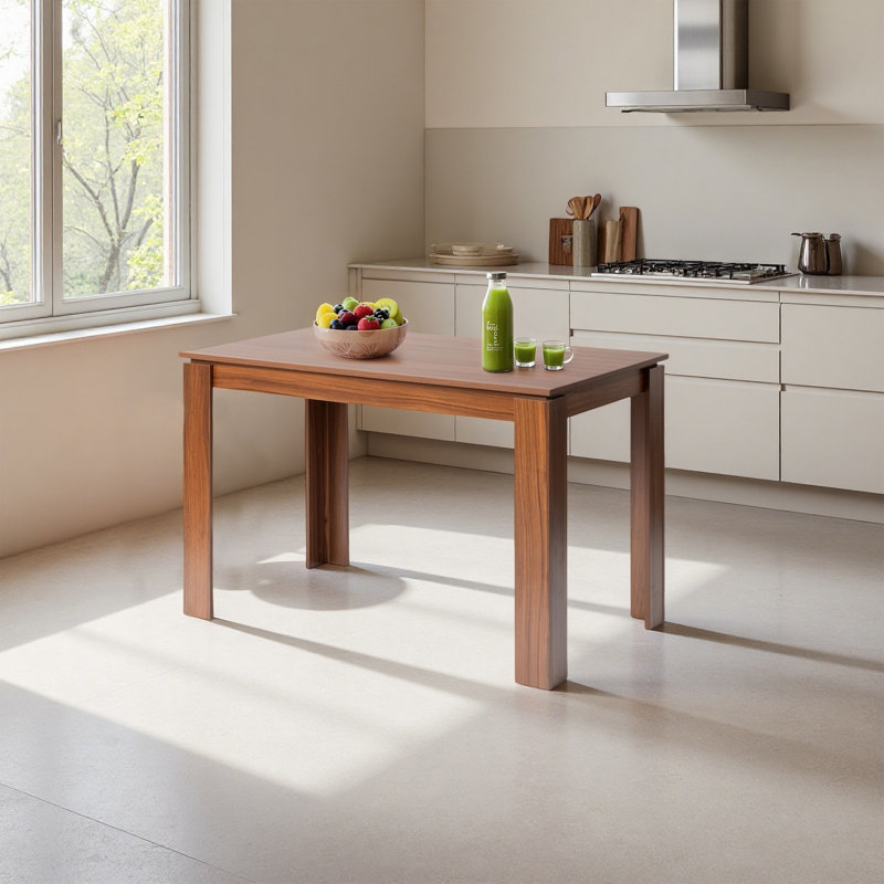 Table de salle à manger élégante et rectangulaire, table de cuisine robuste, H 29,50 po x L 47,20 po x l 27,60 po, Brun, Brun