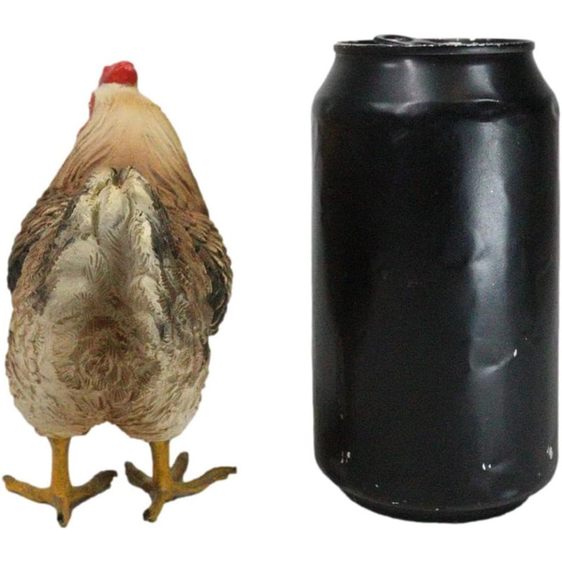 Figurine de poule brun clair rustique Western Country Farm 4,5 po de hauteur