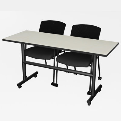 Aubin Rectangle Flip Top Training Table and Chair Set