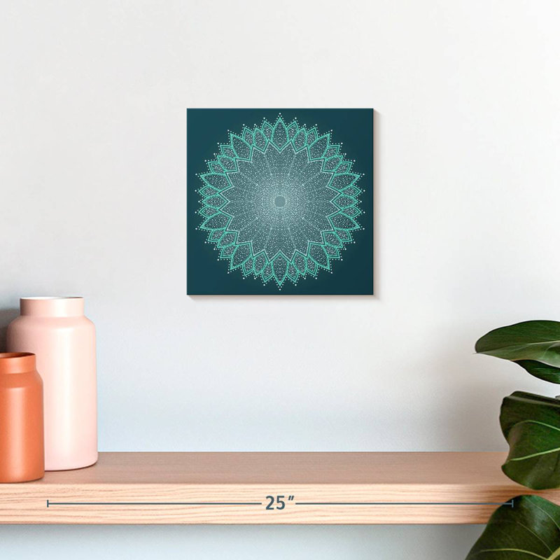 Mandala de couleur turquoise Kerner, H 10 po x l 10 po