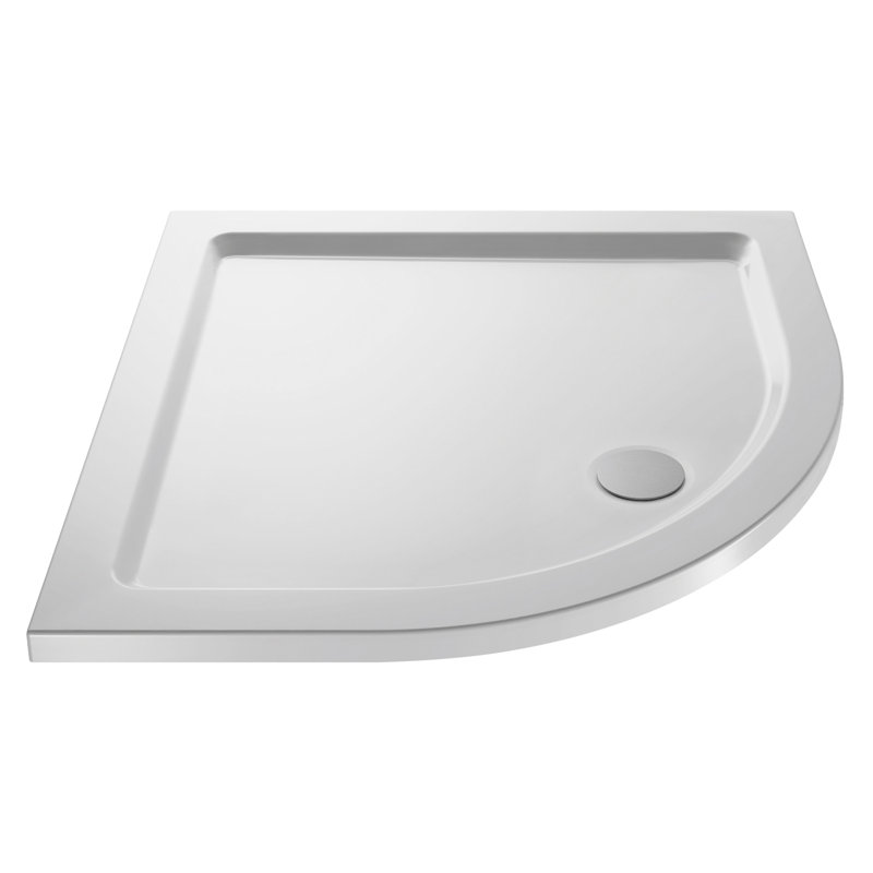 Shower Tray in White, 4cm H x 76cm W x 76cm D, Right