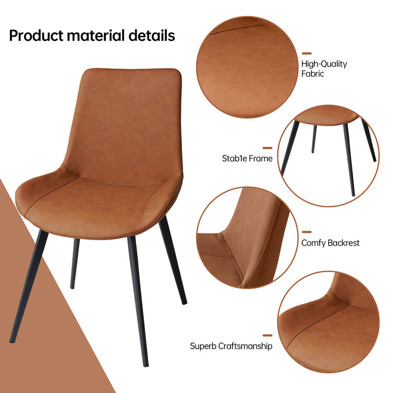 Jilliann Modern Kitchen Dining Set Expandable to 66.9"L Table Set with 32.4"H Dining Chair, 7 Pieces: Table, 6 Chairs, Brown