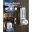 Serrure de porte mécanique sans clé, mise à niveau du code 2.0, code à 4-7 chiffres, poignée de porte à clavier mécanique à combinaison à bouton-poussoir simple face, verrouillage automatique, intérieur ou extérieur, argent