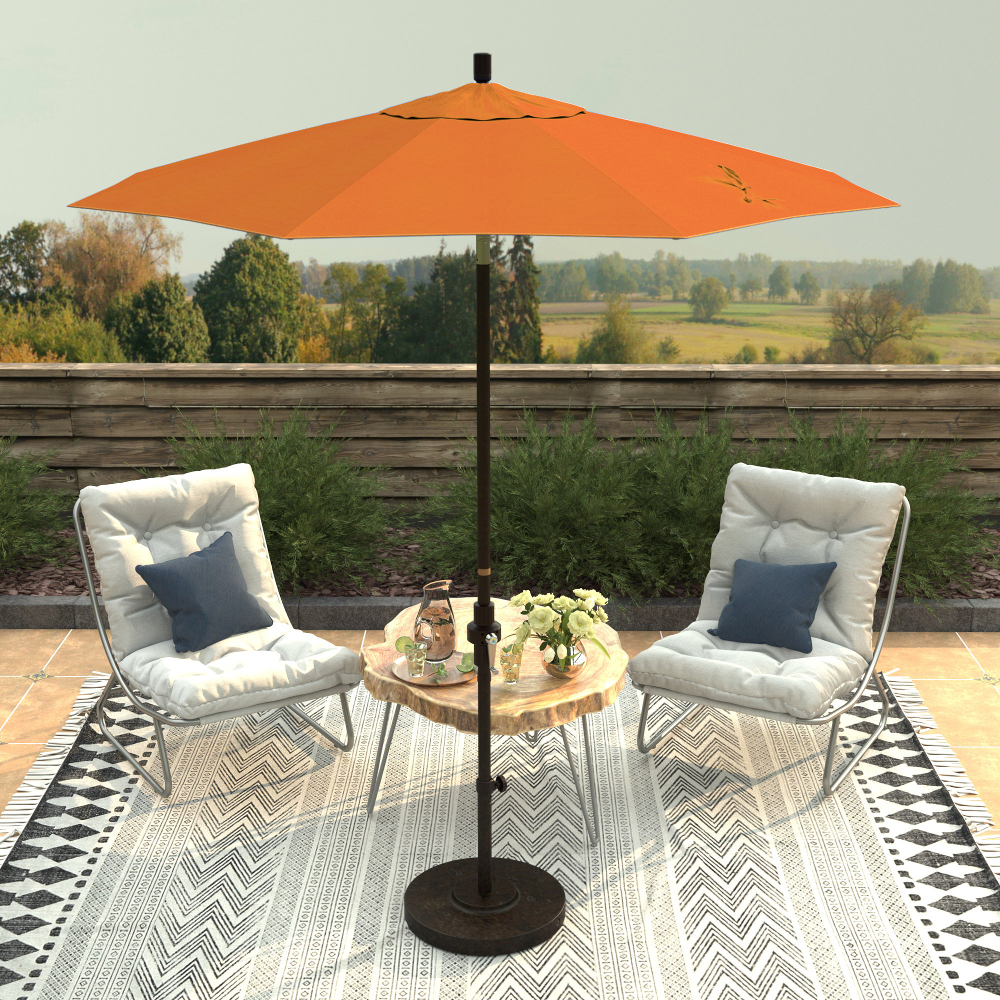 Che 90'' Outdoor Umbrella, Tuscan Performance Canvas