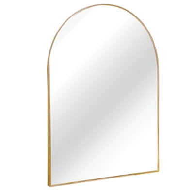30X36 Inch Arched Bathroom Wall Mirror, Gold Frame - 4Mm Hd Glass, Rust Aluminum Alloy, Shatterproof Film 36X30 Mirror Aluminum, Reinforced Hooks