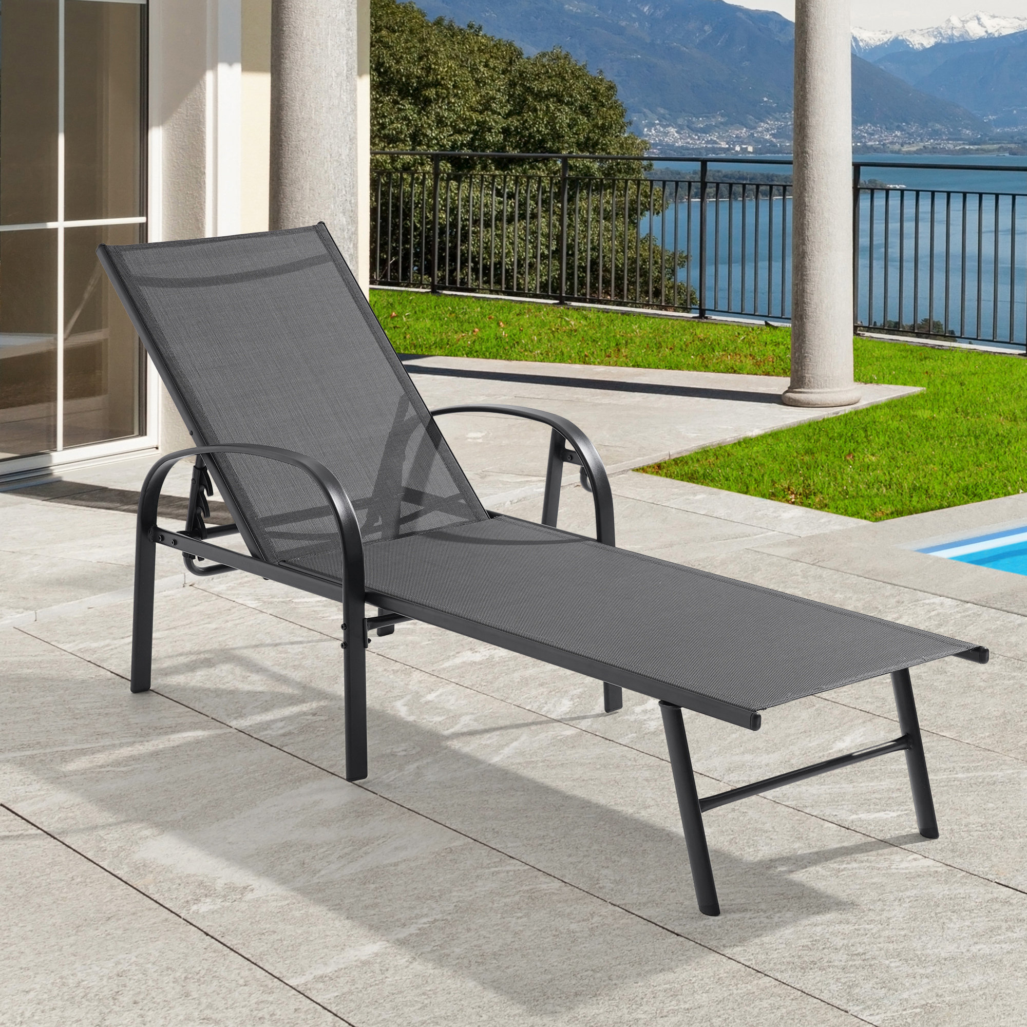 Causeway Bay Outdoor Patio Chaise Lounge Outdoor Chair Set Adjustable
