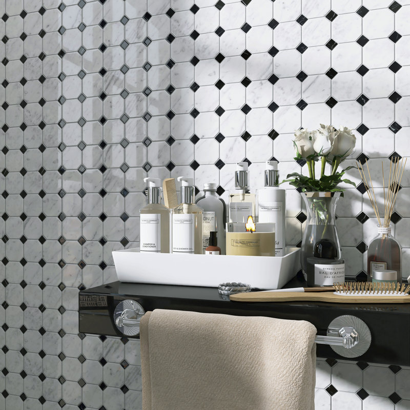 Natural Marble 0.91 in. x 5.83 in. Polished Marble Tile