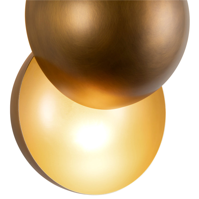 Void 12-in Black dimmable LED Wall Sconce, Antique Brass
